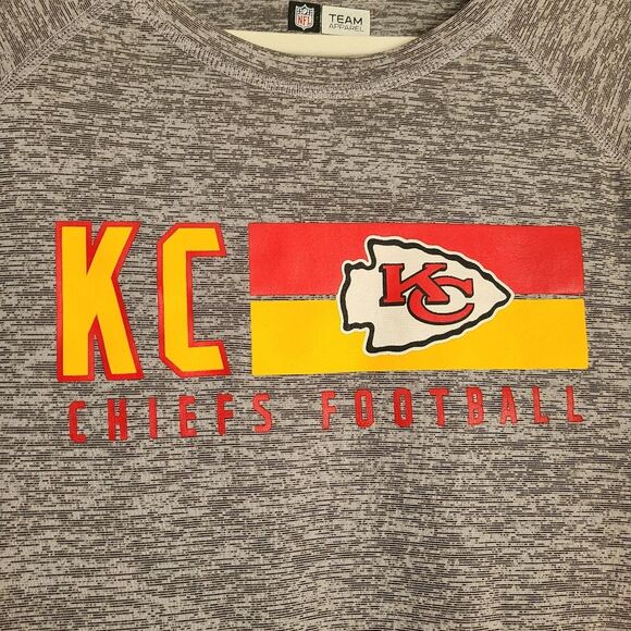 nfl kansas city chiefs football tshirt grey mens size L - Picture 3 of 4